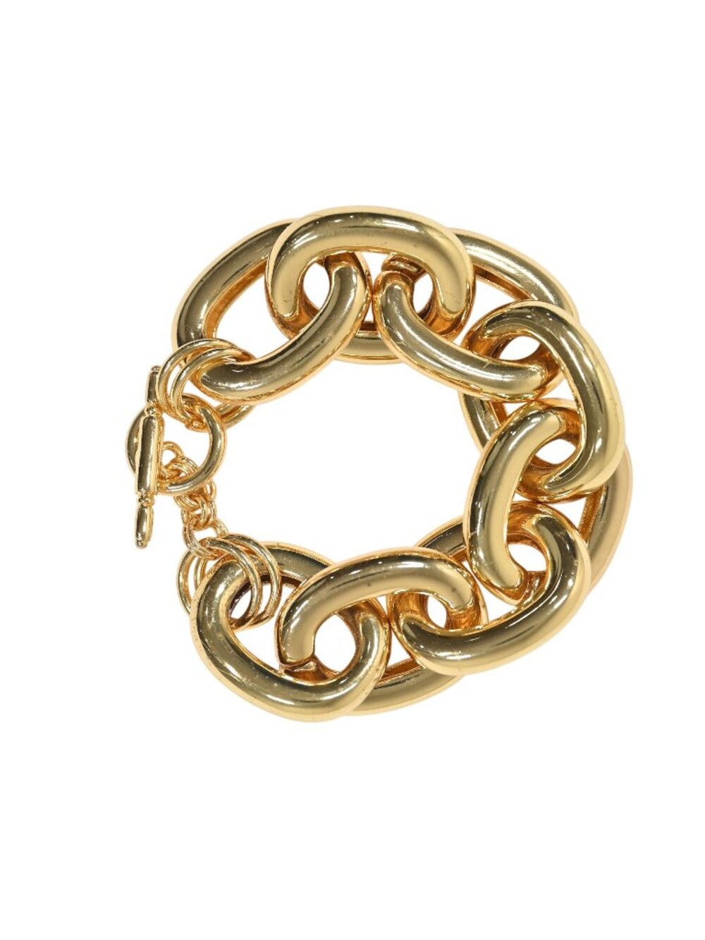Kenneth Jay Lane Toggle Clasp Chain Link Bracelet in Gold